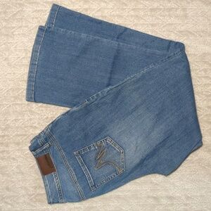 Maurices Blue Denim Jeans with Brown Patch